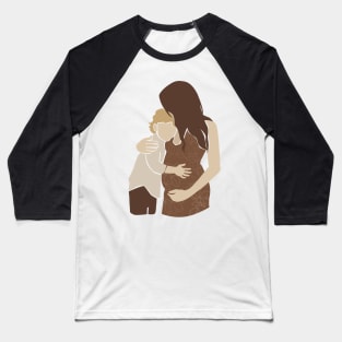 Abstract pregnant vector Family silhouette Illustration Baseball T-Shirt